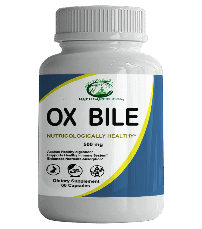 Bile de bœuf (Ox Bile) 500 mg, 60 capsules