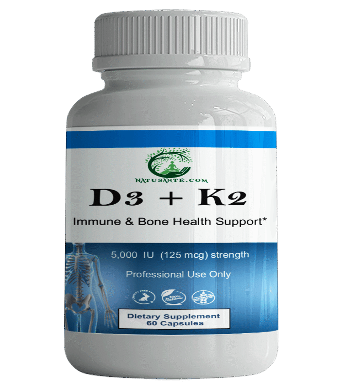 Vitamines D3 + K2.  5000 UI, 60 capsules