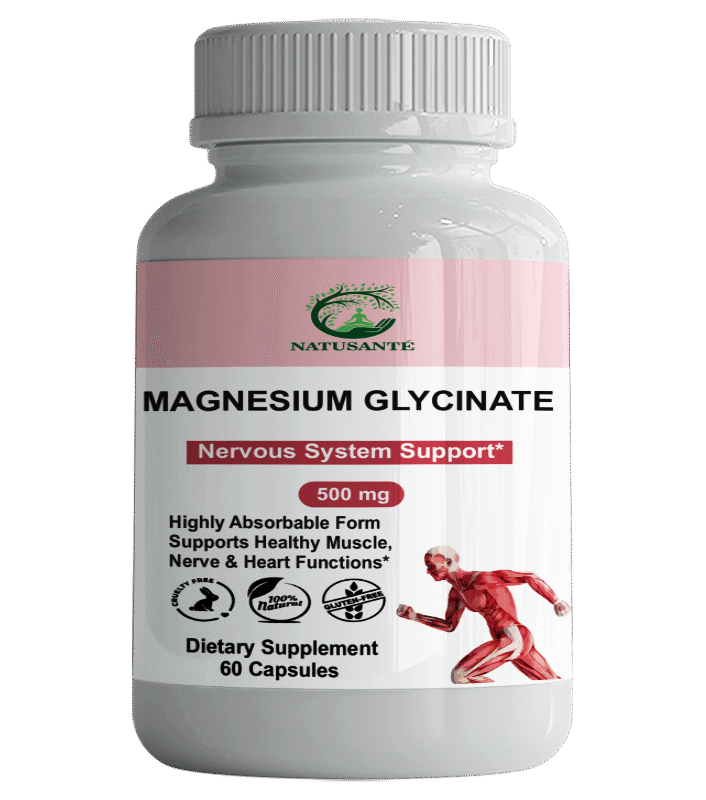 Glycinate de Magnésium  500 mg,  60 capsules