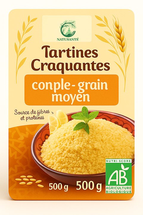 Couscous bio complet et grain moyen