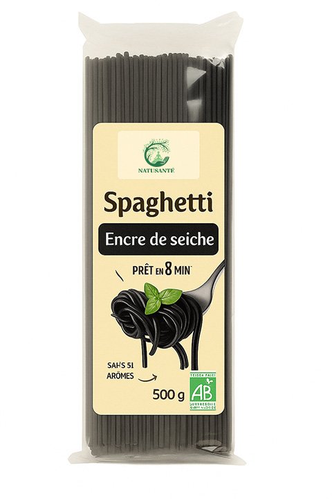 Spaghetti à l'encre de seiche - bio