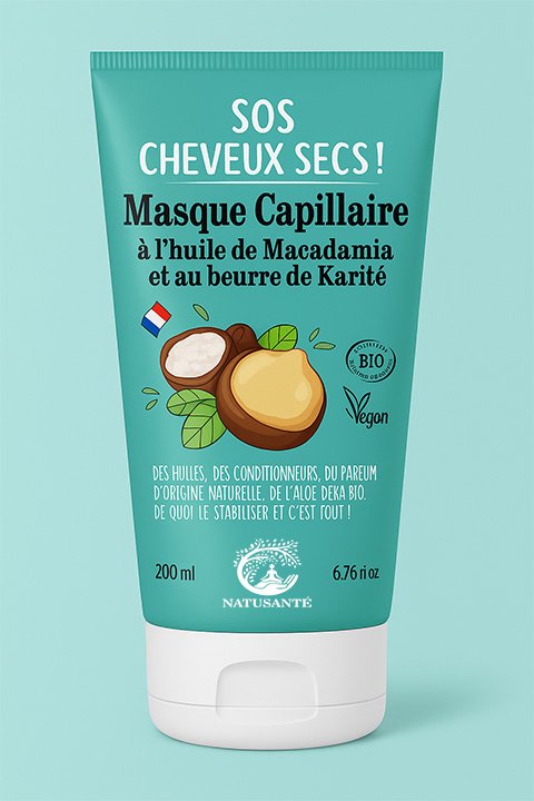 Masque SOS Cheveux Secs, à l'huile de Macadamia & beurre de Karité