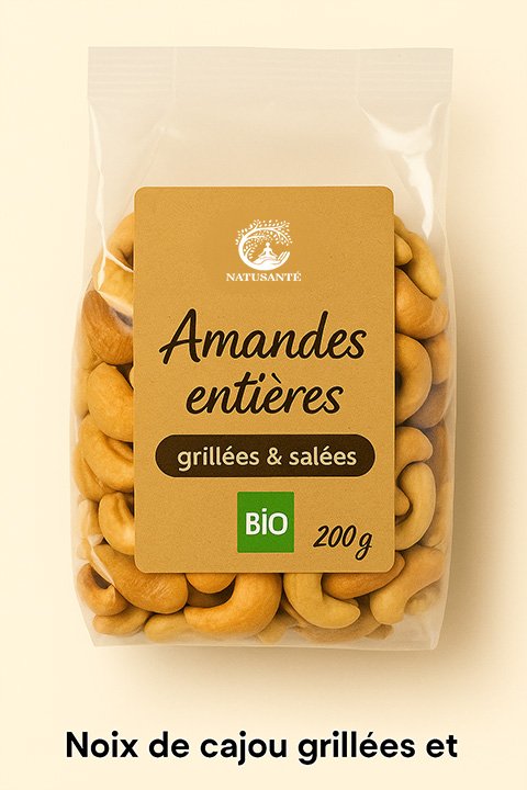 Noix de cajou grillées et salées bio