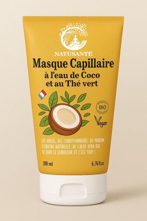 Masque pour tous les cheveux, à l'eau de Coco & Thé vert