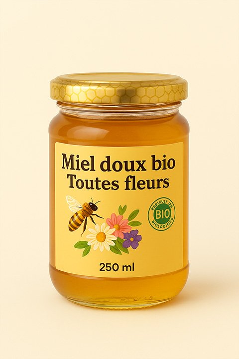 Miel doux bio toutes fleurs