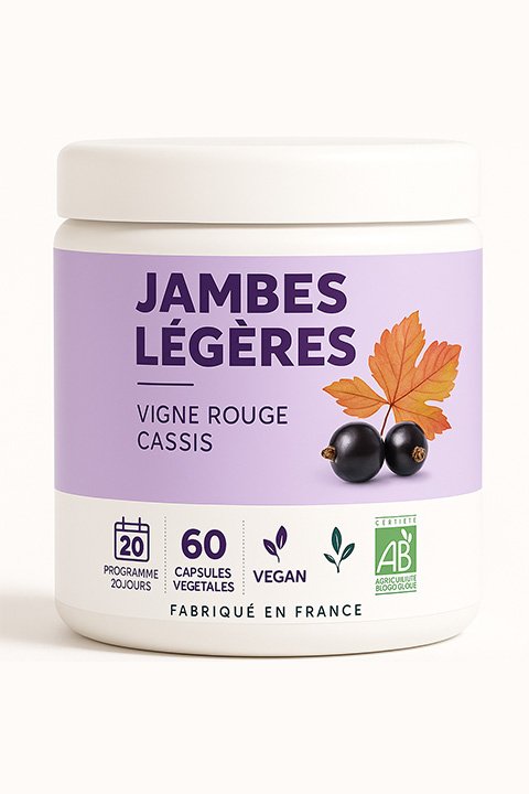 Gélules jambes légères - Vigne rouge / cassis - bio