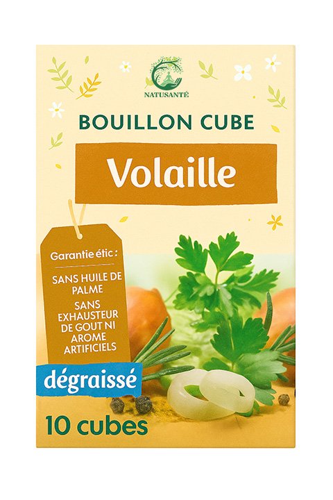 Bouillon cube bio volaille dégraissé