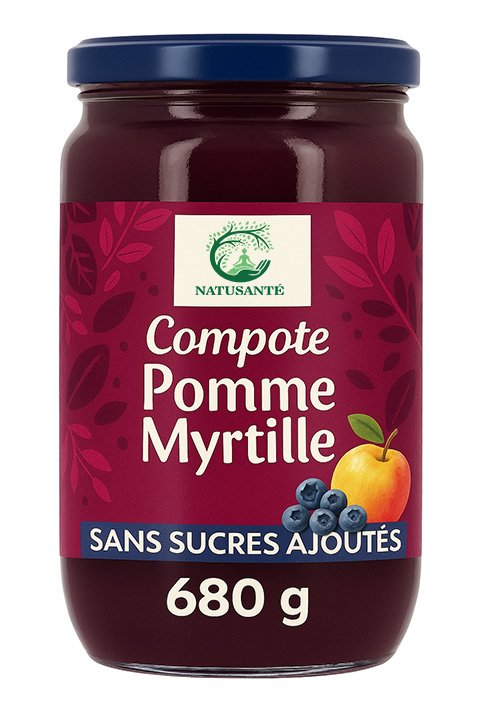Compote pomme myrtille - bio