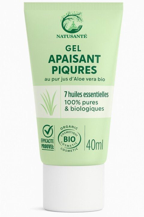 Gel apaisant piqûres au pur jus Aloe Vera + 7 huiles essentielles