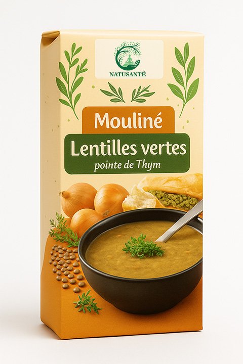 Mouliné Lentilles vertes pointe de Thym bio