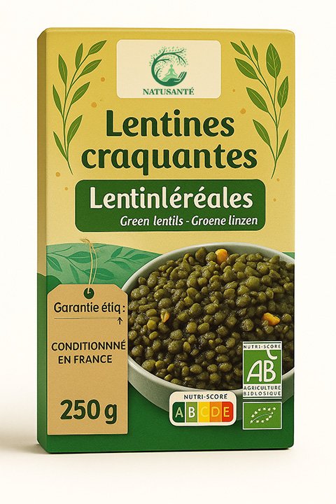 Lentilles vertes bio de France