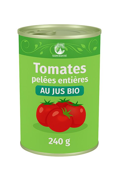 Tomates entières pelées au jus bio format classique