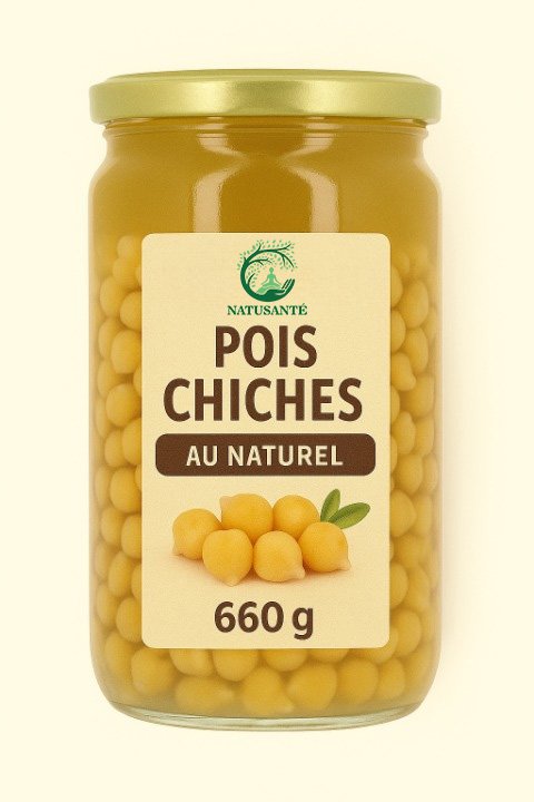 Pois chiches bio au naturel bocal de 660 g