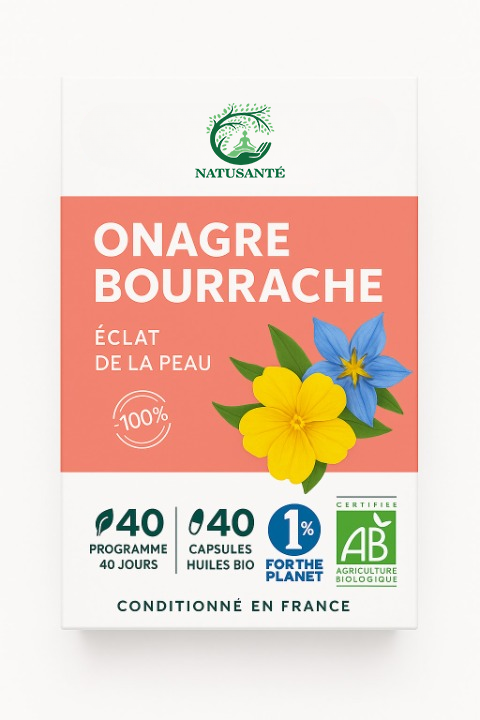 Capsule Onagre Bourrache Eclat de la peau 40 caps